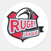 rugby league ball shield round stickers