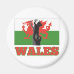 Rugby lineout throw Wales flag Fridge Magnets