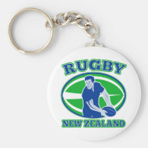 rugby passing front view ball new zealand key chains