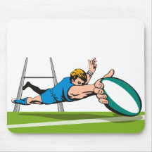 Rugby player diving scoring a try mousepads