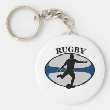 rugby player kicking ball key chain