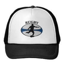 rugby player kicking ball trucker hats