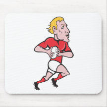 Rugby Player Running With Ball Mouse Pads