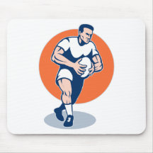 rugby player running with ball mouse pads