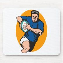 rugby player running with ball mousepads