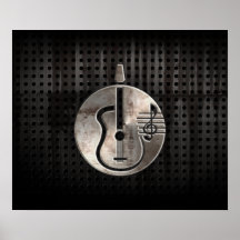 Rugged Acoustic Guitar Poster