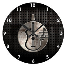 Rugged Acoustic Guitar Round Wallclock