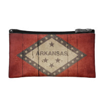 Rugged Arkansas Flag Makeup Bag