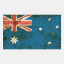 Rugged Australian Flag Rectangle Sticker