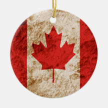 Rugged Canadian Flag Christmas Tree Ornaments