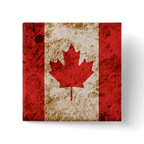 Rugged Canadian Flag Pinback Button
