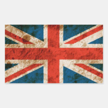 Rugged Union Jack Rectangle Stickers