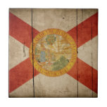 Rugged Wood Florida Flag Tile