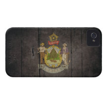 Rugged Wood Maine Flag Case-Mate iPhone 4 Cases