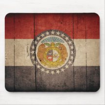 Rugged Wood Missouri Flag Mousepads