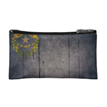 Rugged Wood Nevada Flag Cosmetic Bag