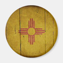 Rugged Wood New Mexico Flag Fridge Magnets