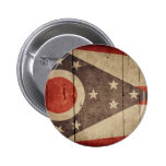 Rugged Wood Ohio Flag Pinback Buttons