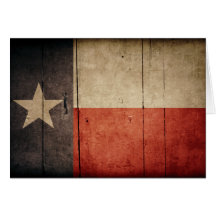 Rugged Wood Texas Flag Greeting Cards