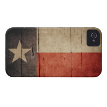 Rugged Wood Texas Flag iPhone 4 Case