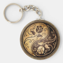 Rugged Yin Yang Roses Keychain