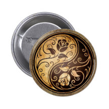 Rugged Yin Yang Roses Pin