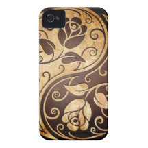 Rugged Yin Yang Roses, tight iPhone 4 Cover
