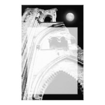 Ruins at Night. Black and White. Stationery