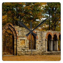 Ruins in the Leaves Wallclocks