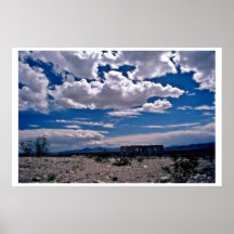 Ruins Of Abandoned House On Desert Posters