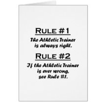 Rule Athletic Trainer Greeting Cards