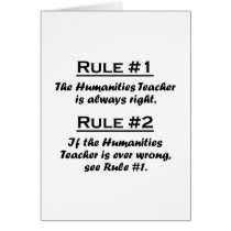 Rule Humanities Teacher Card