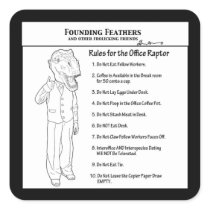 Rules for the Office Raptor Square Stickers