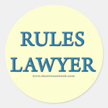 Rules Lawyer Round Stickers