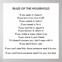 Rules of the household print