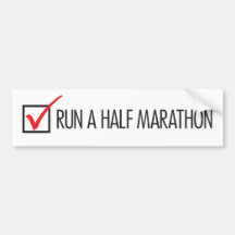 Run a Half Marathon Check Box Bumper Stickers