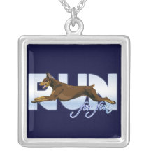 Run For Fun, Red Doberman Necklaces