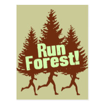 Run Forest Post Card