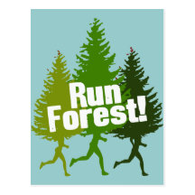 Run Forest, Protect the Earth Day Postcard