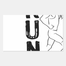 RUN Man Rectangular Sticker