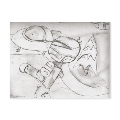 run robot run post card by unixarcade