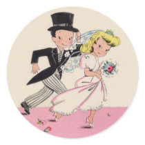 Runaway Bride & Groom Sticker