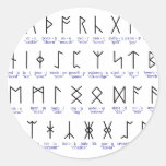Runic Alphabet Round Stickers