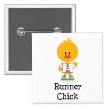 Runner Chick Peace Love 13.1 Button