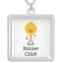 Runner Chick Sterling Silver Necklace