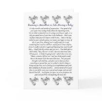 Running a Marathon is Like Having a Baby Good Luck Cards