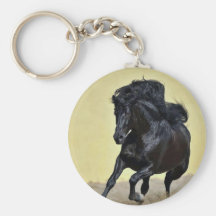 Running black stallion key chains