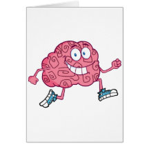 Running Brain Cartoon Character Cards