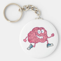 Running Brain Cartoon Character Keychain