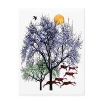 Running Deer Post Card
